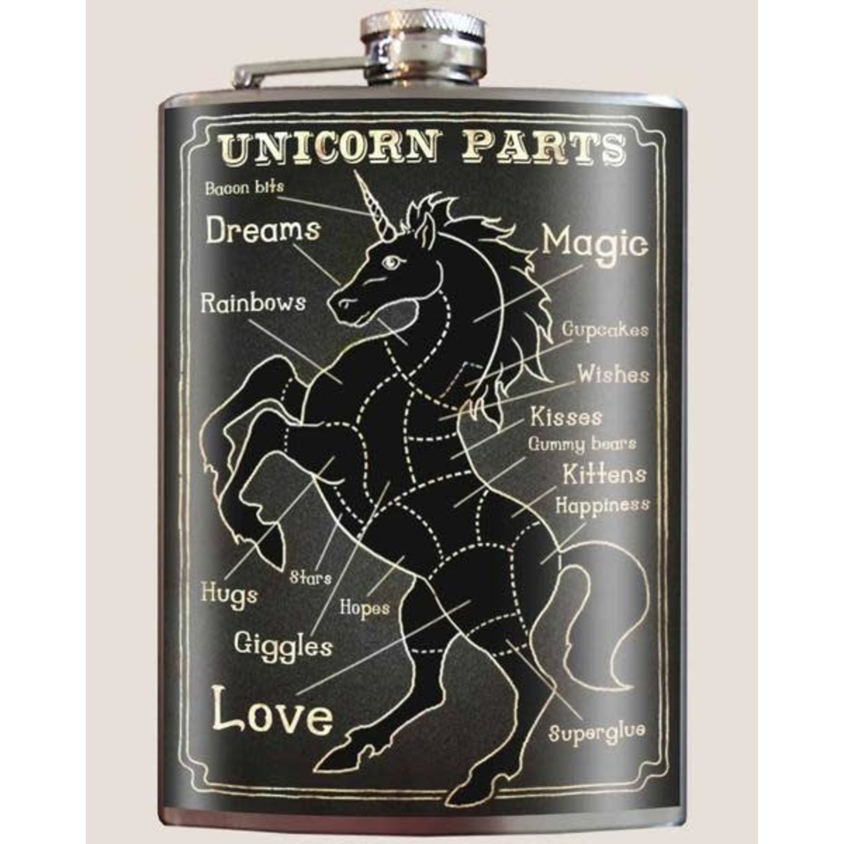 Trixie & Milo Unicorn Parts Flask