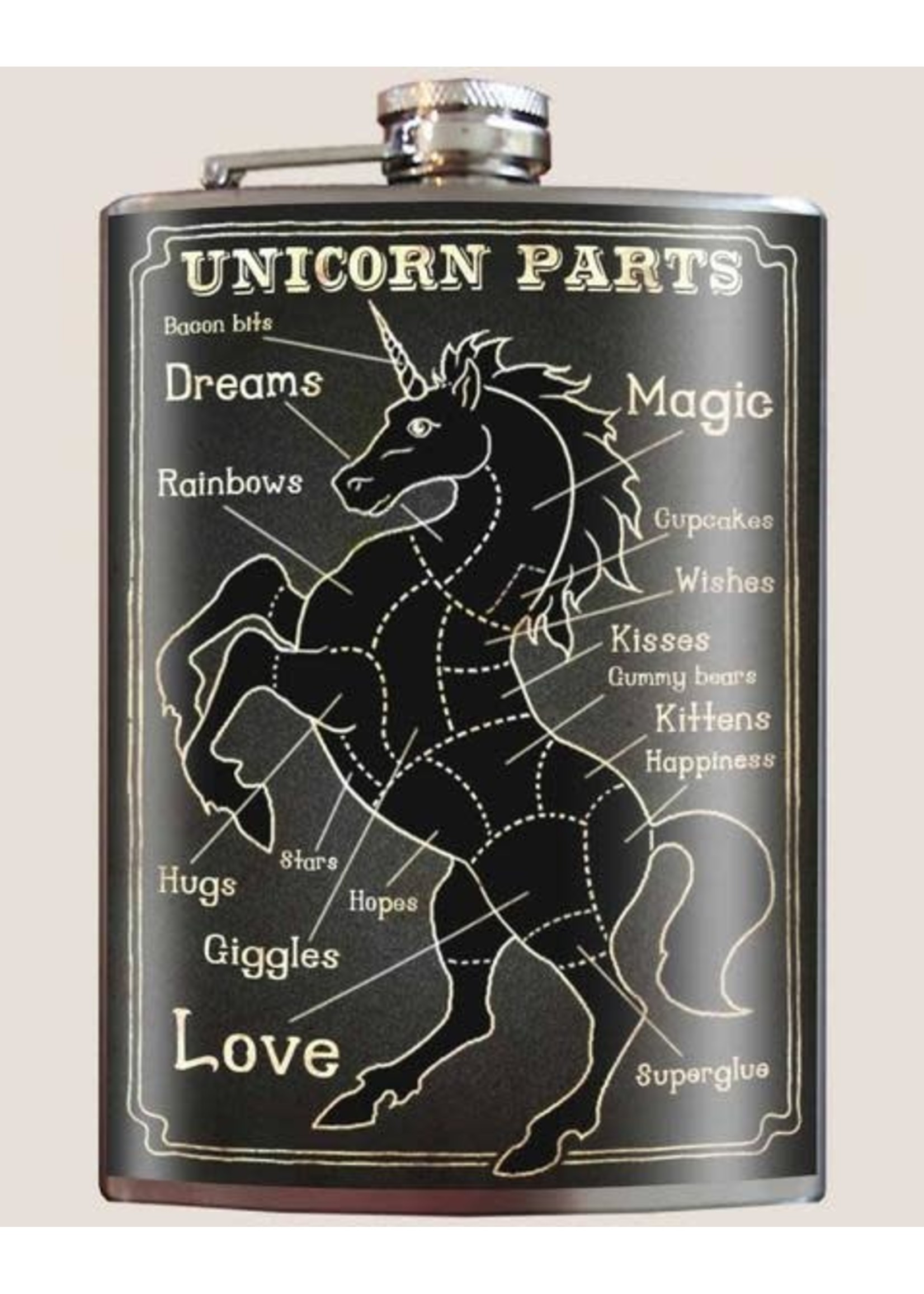 Trixie & Milo Unicorn Parts Flask