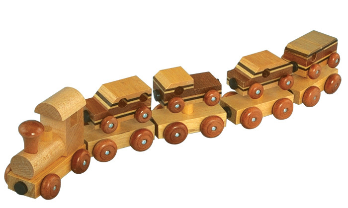 wooden magnetic train set