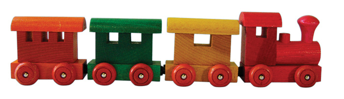 wooden magnetic train