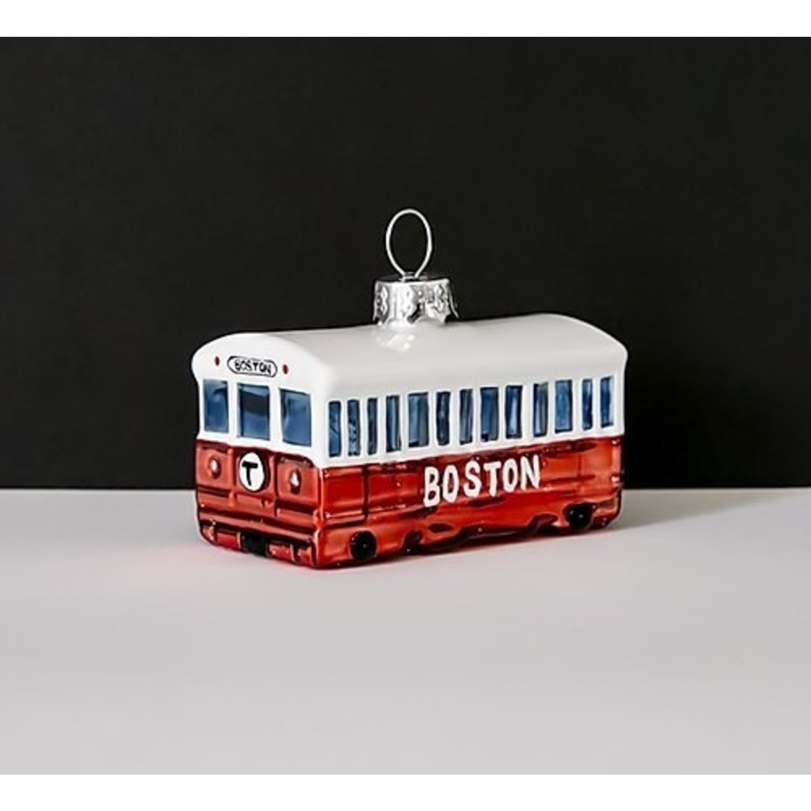 Sidetrack Products MBTA Red Line Glass Holiday Ornament (Boxed)