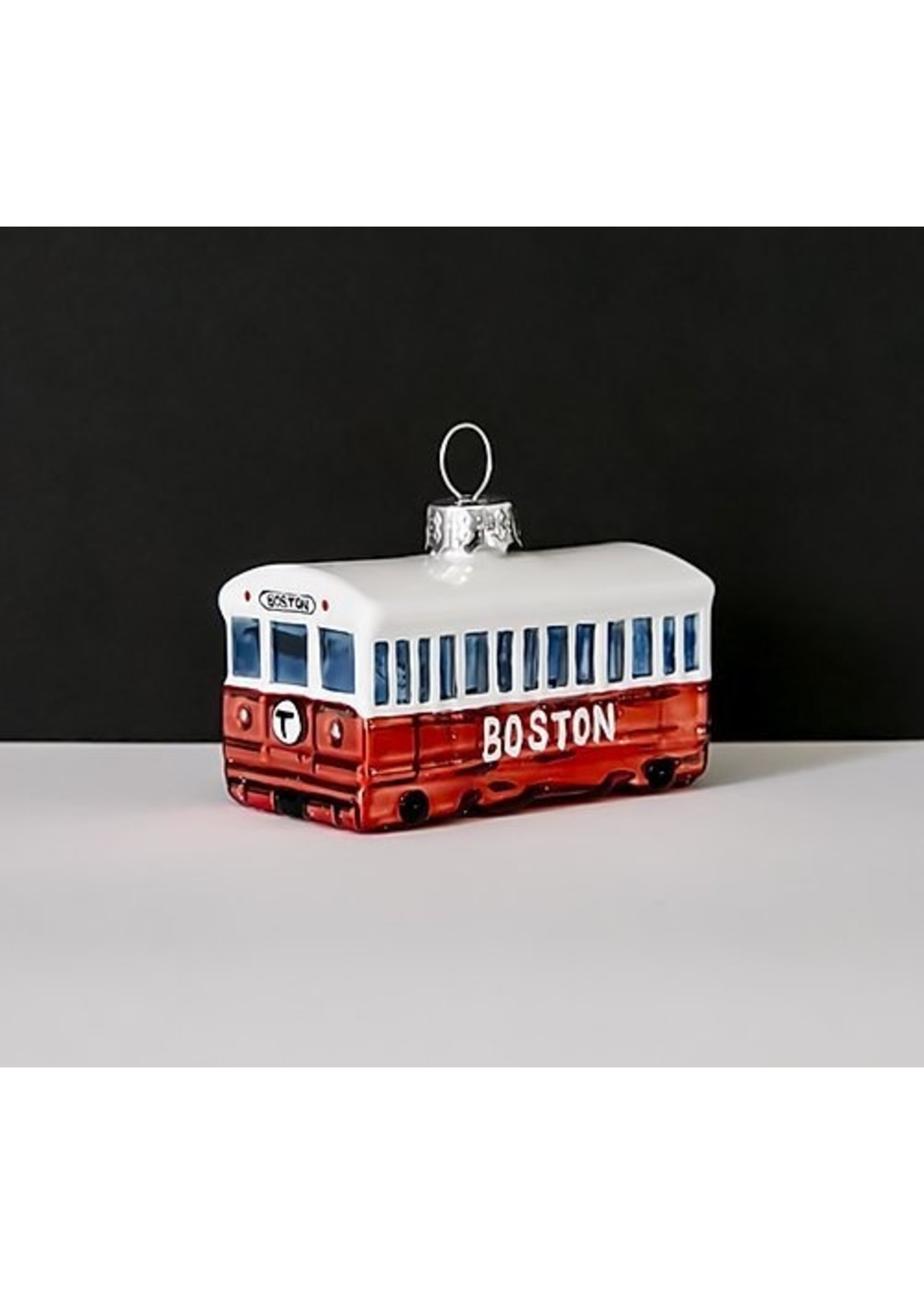 Sidetrack Products MBTA Red Line Glass Holiday Ornament (Boxed)