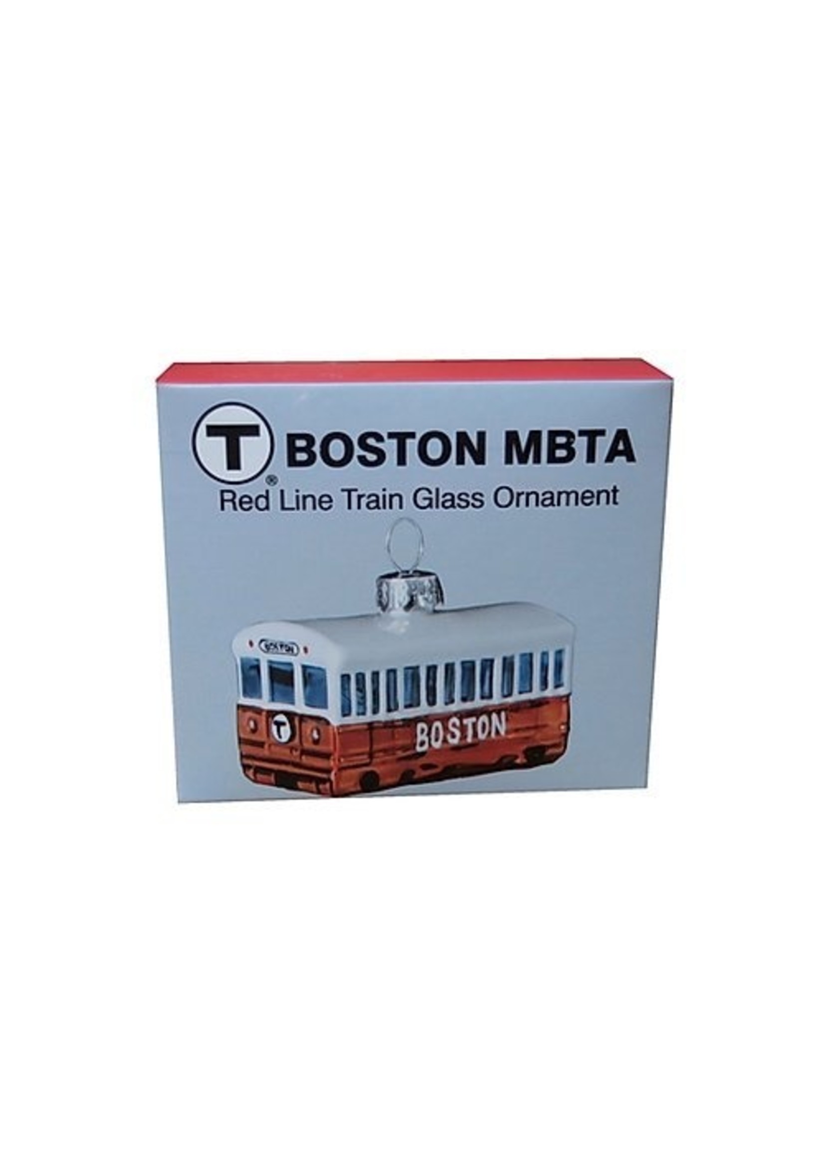 Sidetrack Products MBTA Red Line Glass Holiday Ornament (Boxed)
