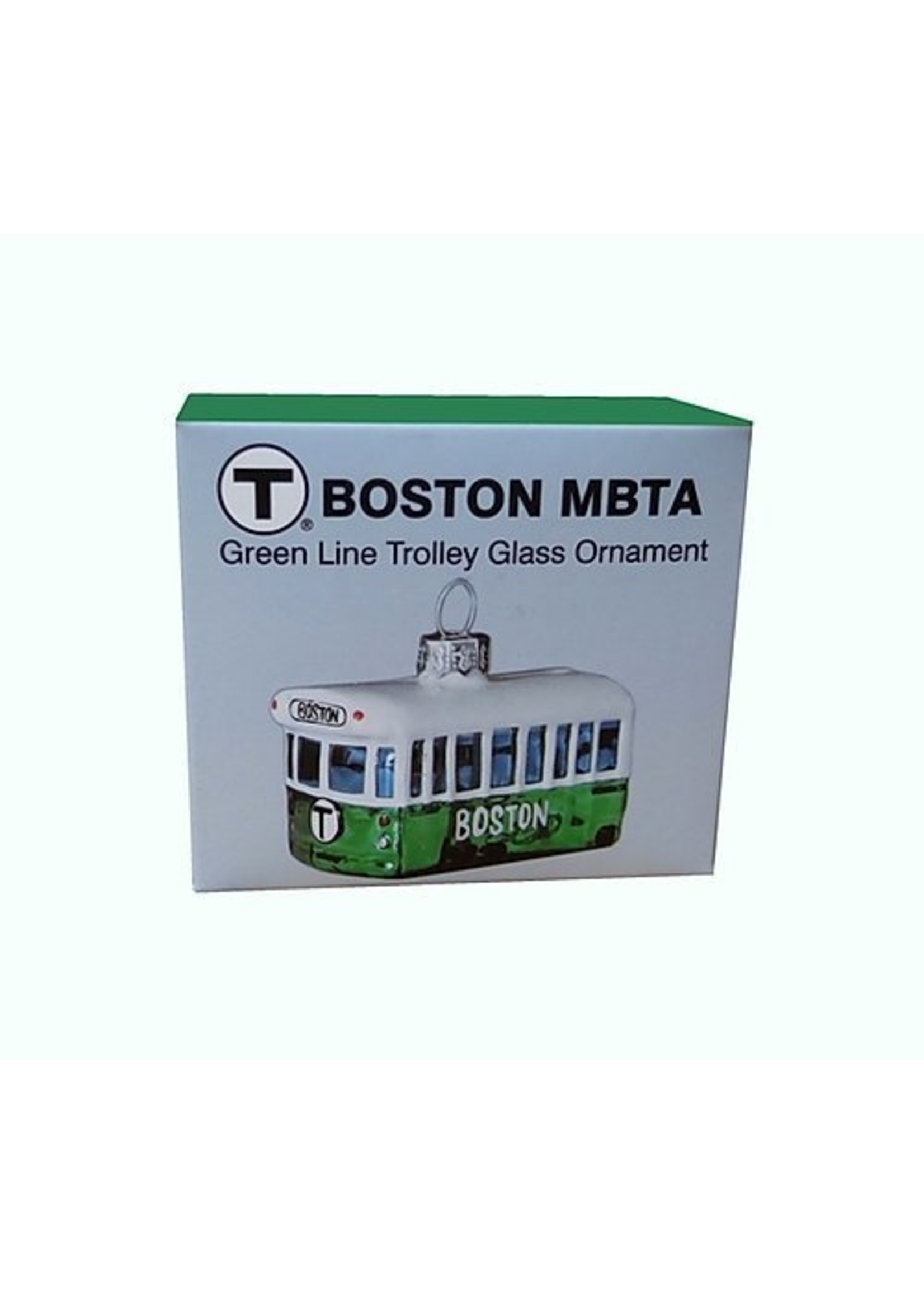 MBTA Green Line Glass Holiday Ornament (Boxed)