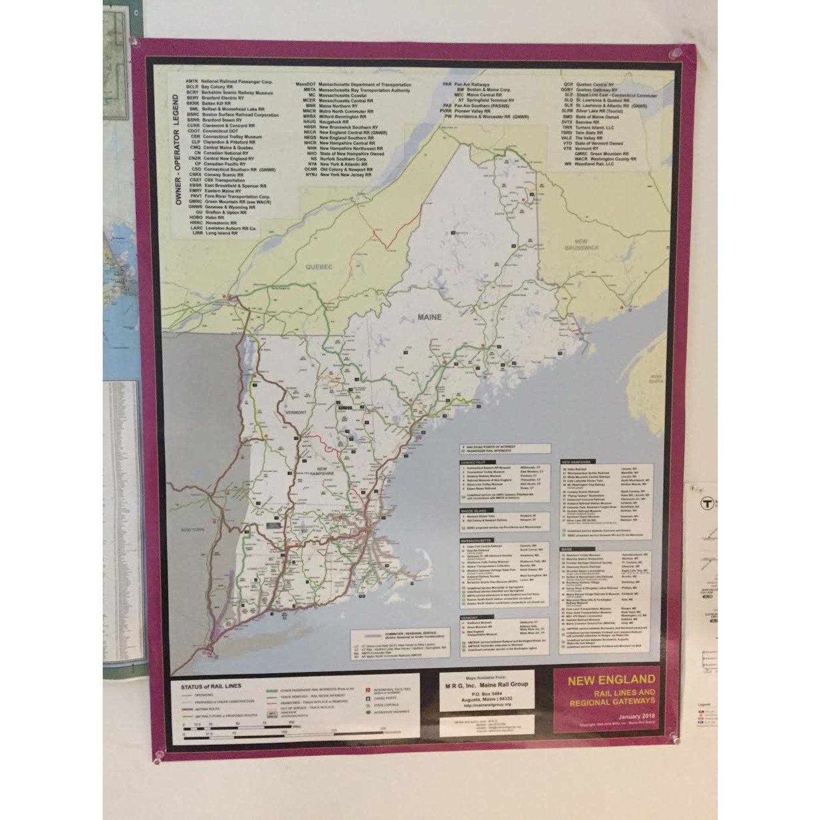 New England Rail Lines Map 2020