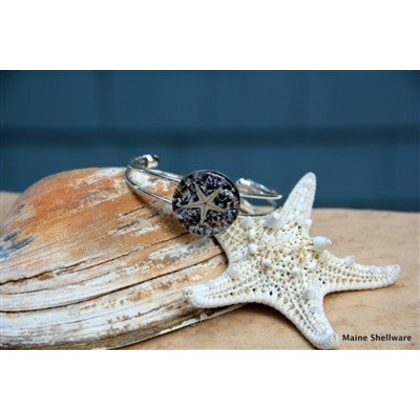 Maine Shellware Starfish Adjustable Bracelet - Silver Cuff