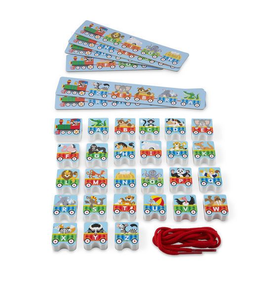 Alphabet Train Lacing Beads - SeashoreTrolleyMuseum