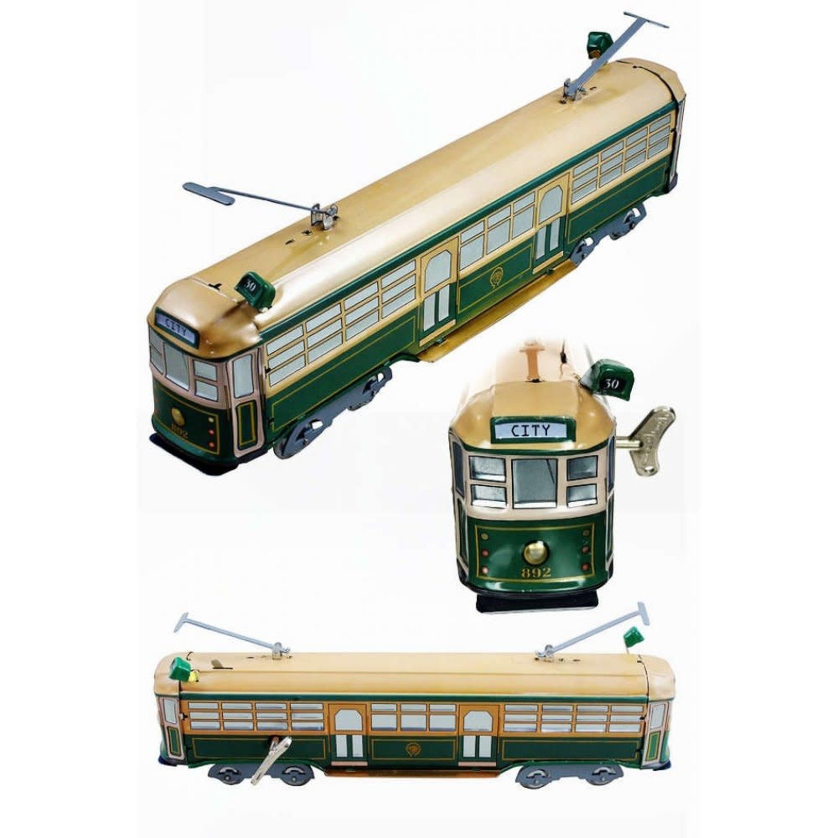 Tin Toy Arcade Train Tram Melbourne Australia Green Tin Toy