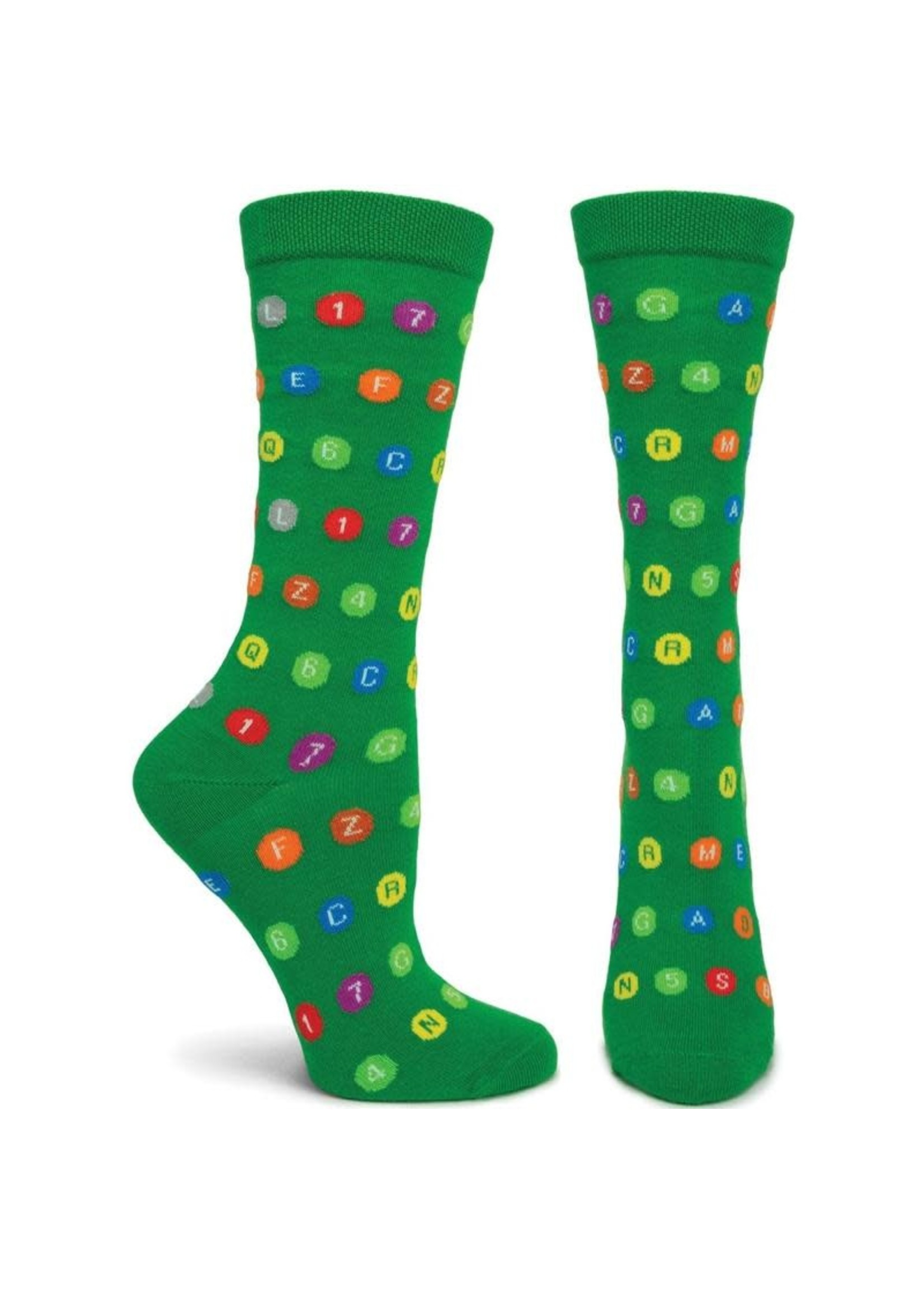 Ozone Designs MTA Subway Dots Womens Green Sock