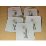 Narcissus Set of 4 PVC Lamintaed Felt Bottom Coasters