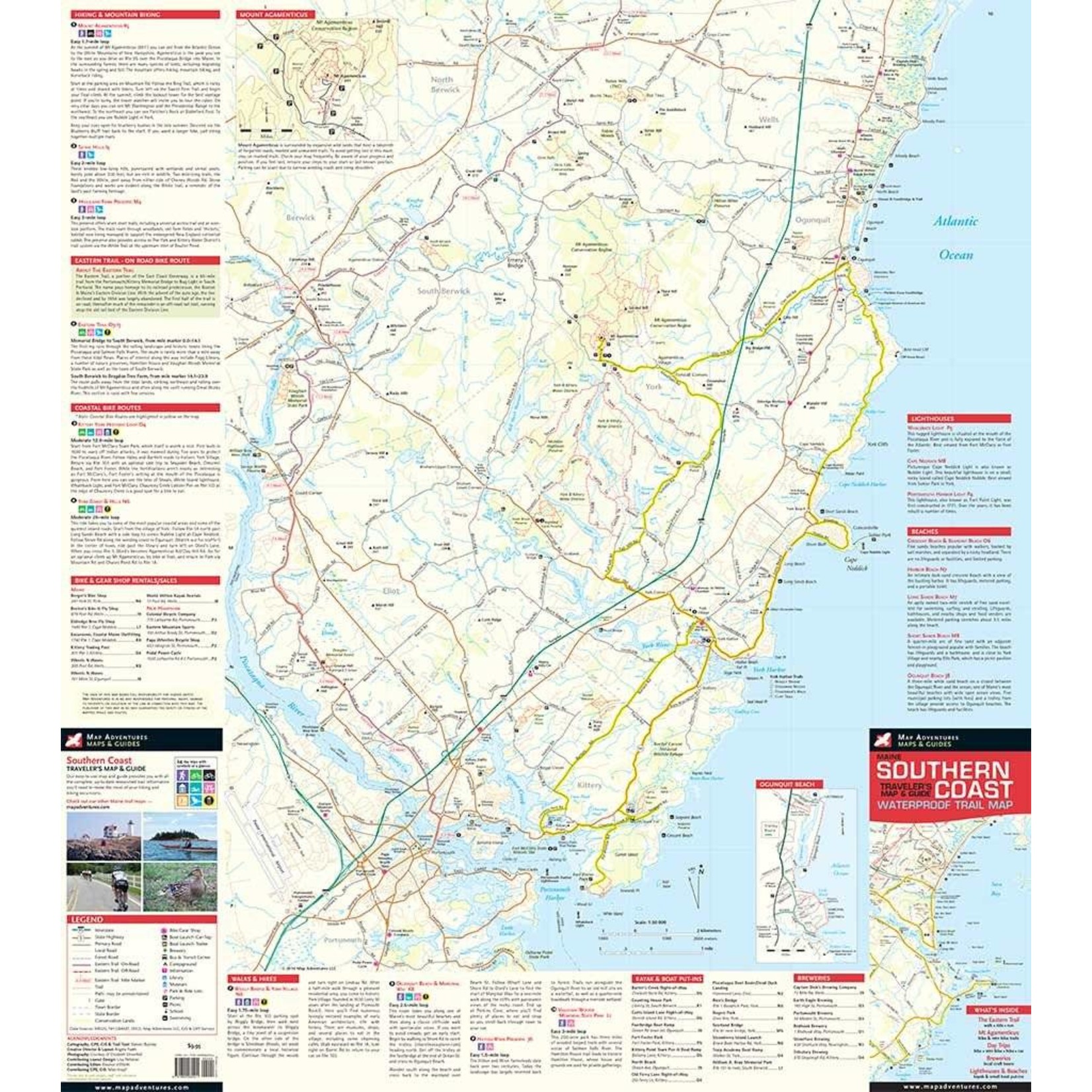 Map Adventures LLC Southern Coast Waterproof Traveler's Map & Guide