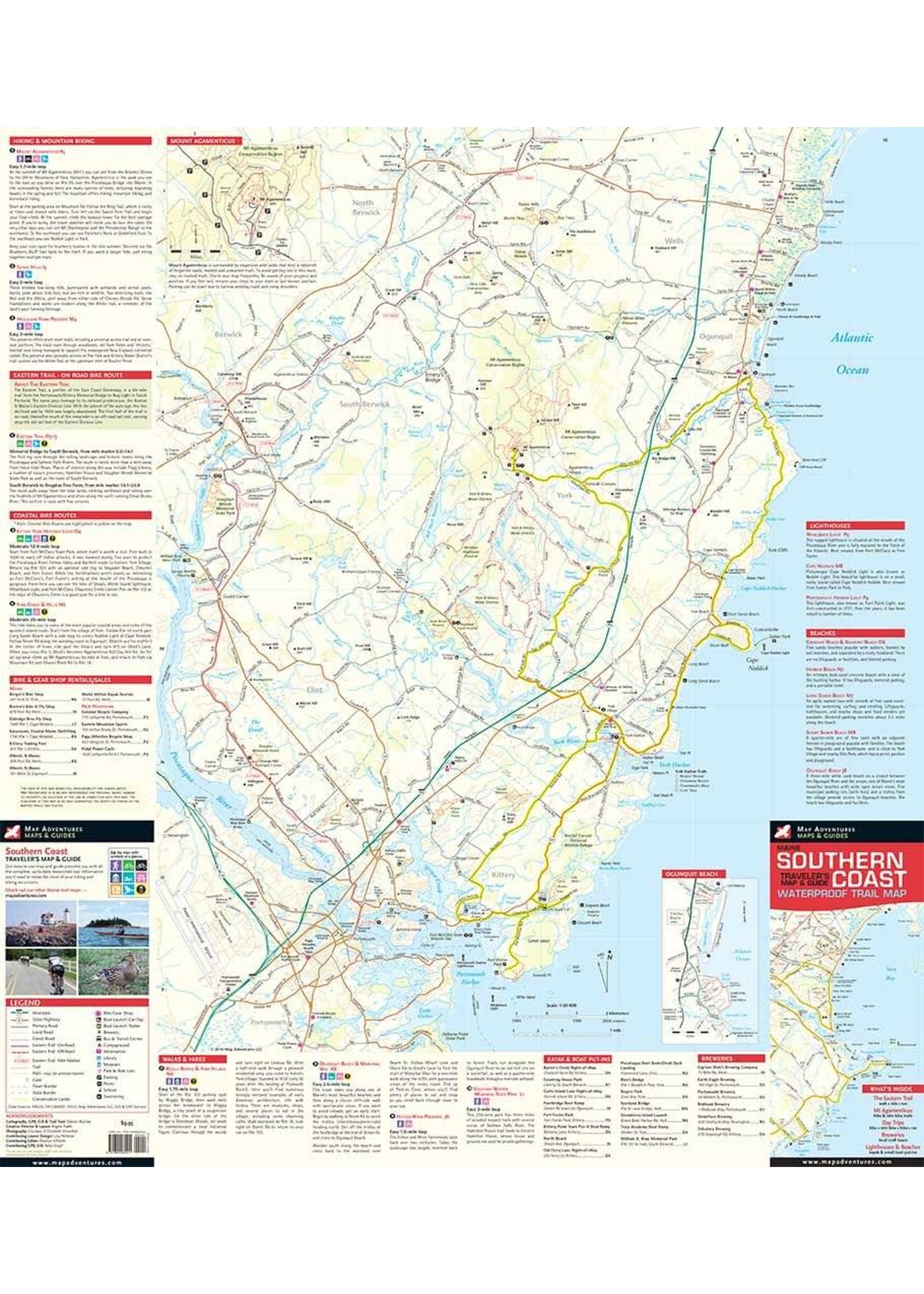 Map Adventures LLC Southern Coast Waterproof Traveler's Map & Guide