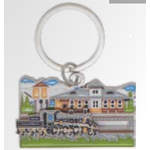 Charles Products Metal Keychain with Sliding Train