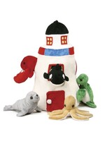 12" Lighthouse with lobster & friends