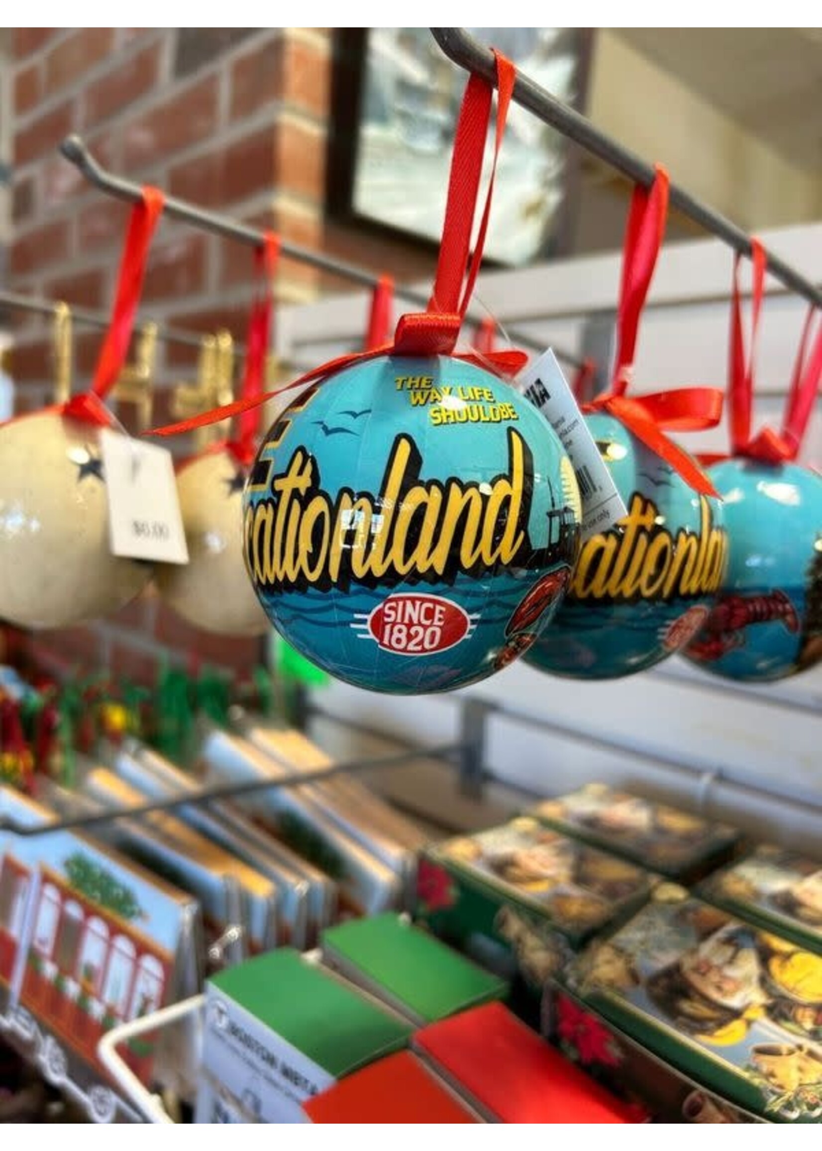 Maine Vacationland Sign Ball Ornament