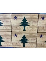 Old Maine Flag Wooden Sign Magnet