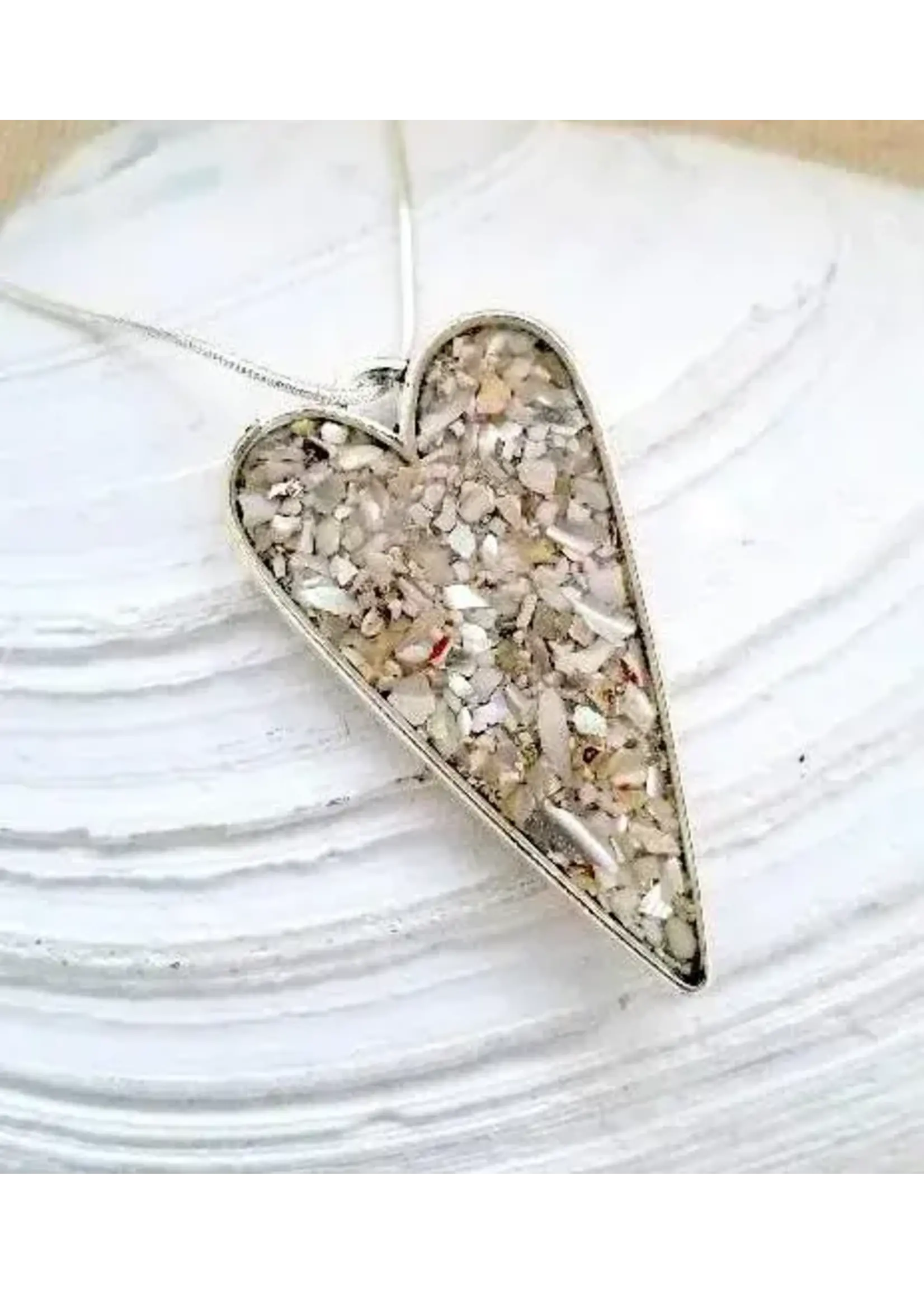 Elongated Heart Pendant 18" Pendant w/ Chain
