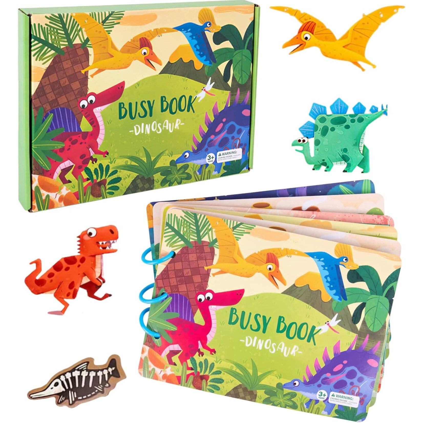 JSBlueRidge Toys Busy Book Dinosaur