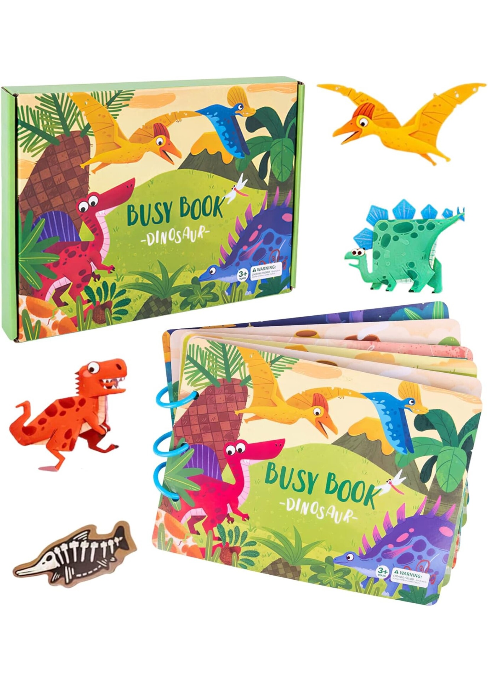 JSBlueRidge Toys Busy Book Dinosaur