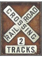 2 Tracks RR Crossing Sign