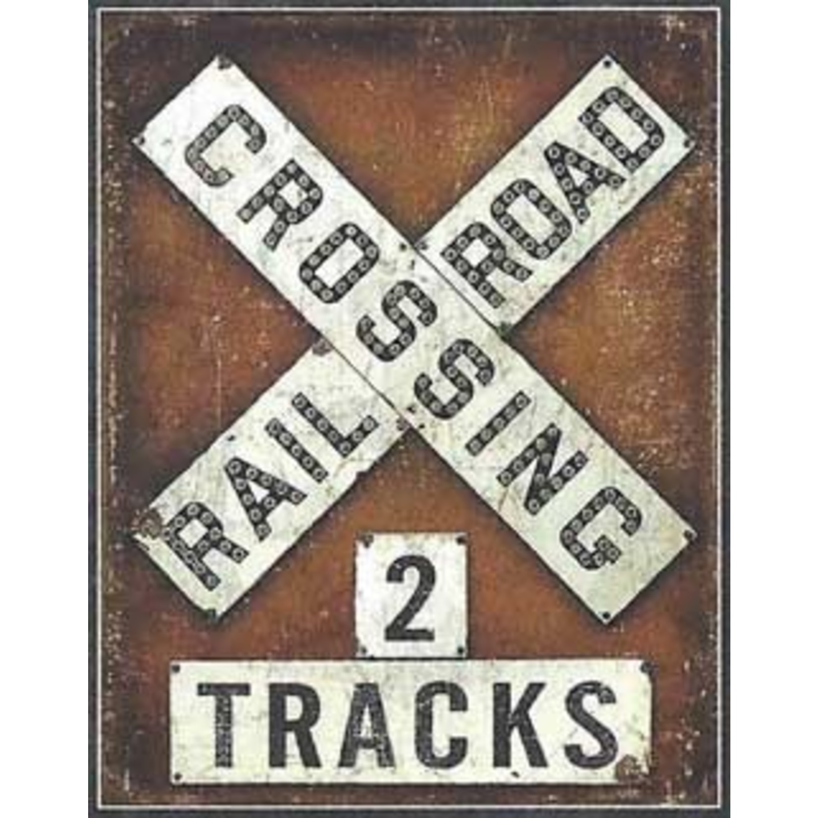 2 Tracks RR Crossing Sign