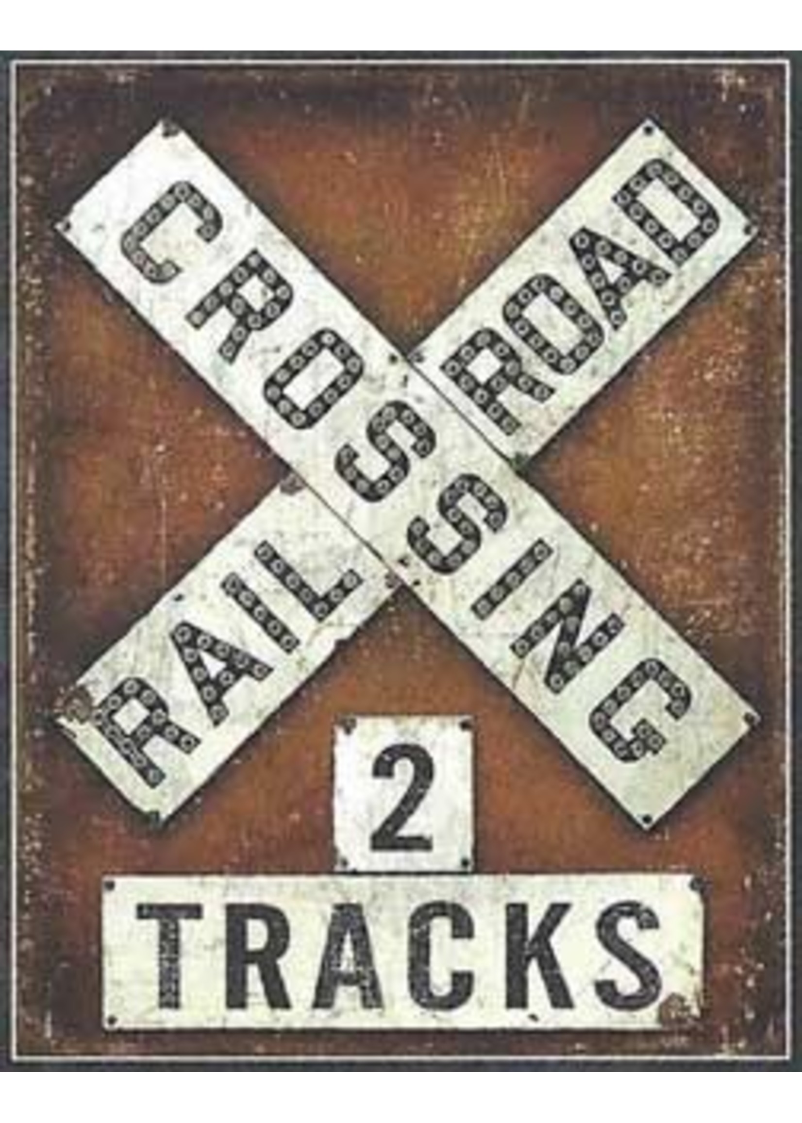 2 Tracks RR Crossing Sign