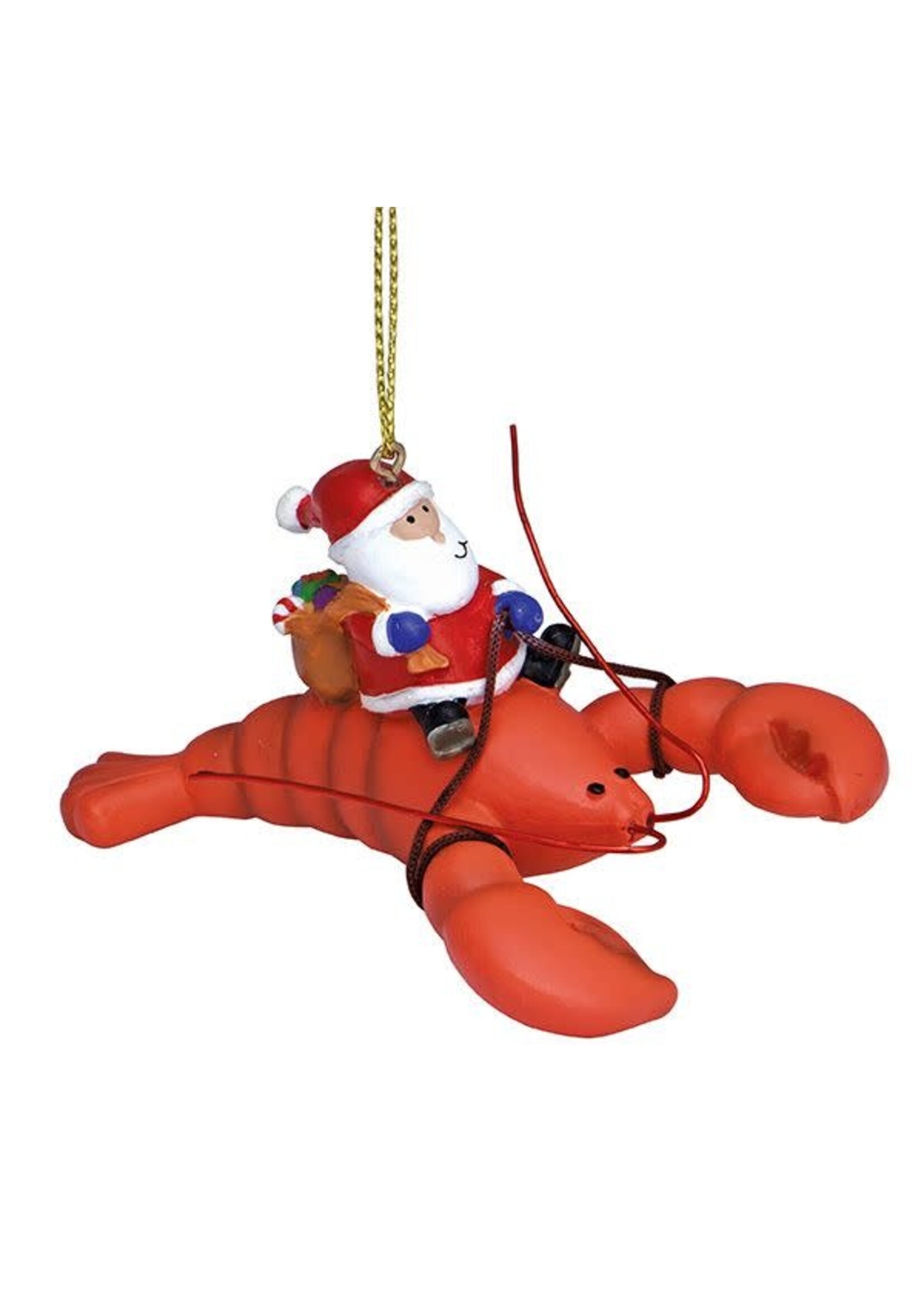 Santa Riding a Lobster Ornament