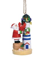 Santa Lobster Lighthouse Ornament