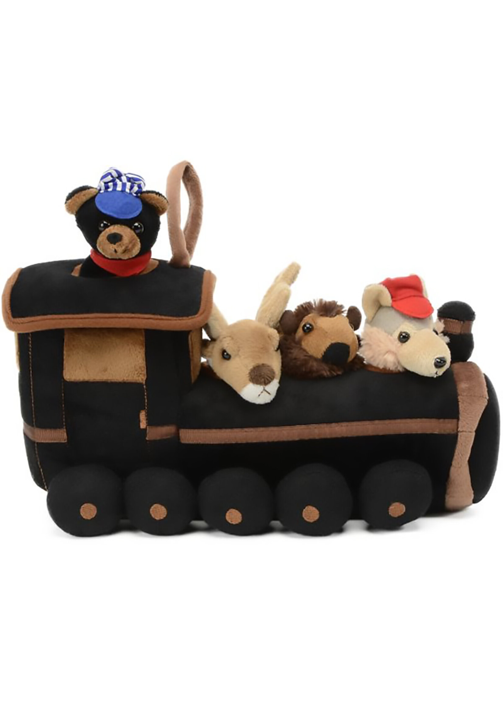 Unipak Designs Corp 12" Train House w/ Bear and Friends Plush