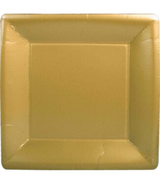 SQUARE DINNER PLATES SOLID GOLD