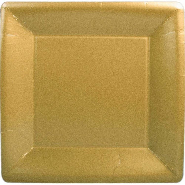 SQUARE DINNER PLATES SOLID GOLD Amber Marie and Company