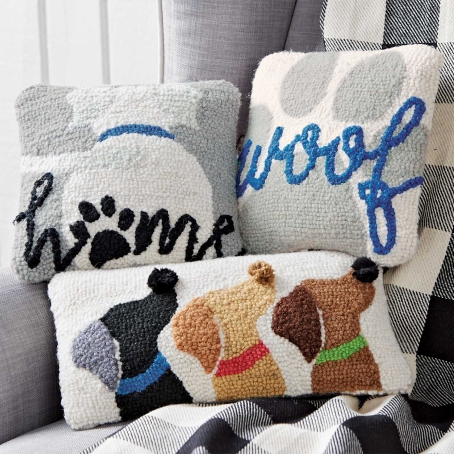 Woof Mini Dog Hook Pillow Amber Marie And Company