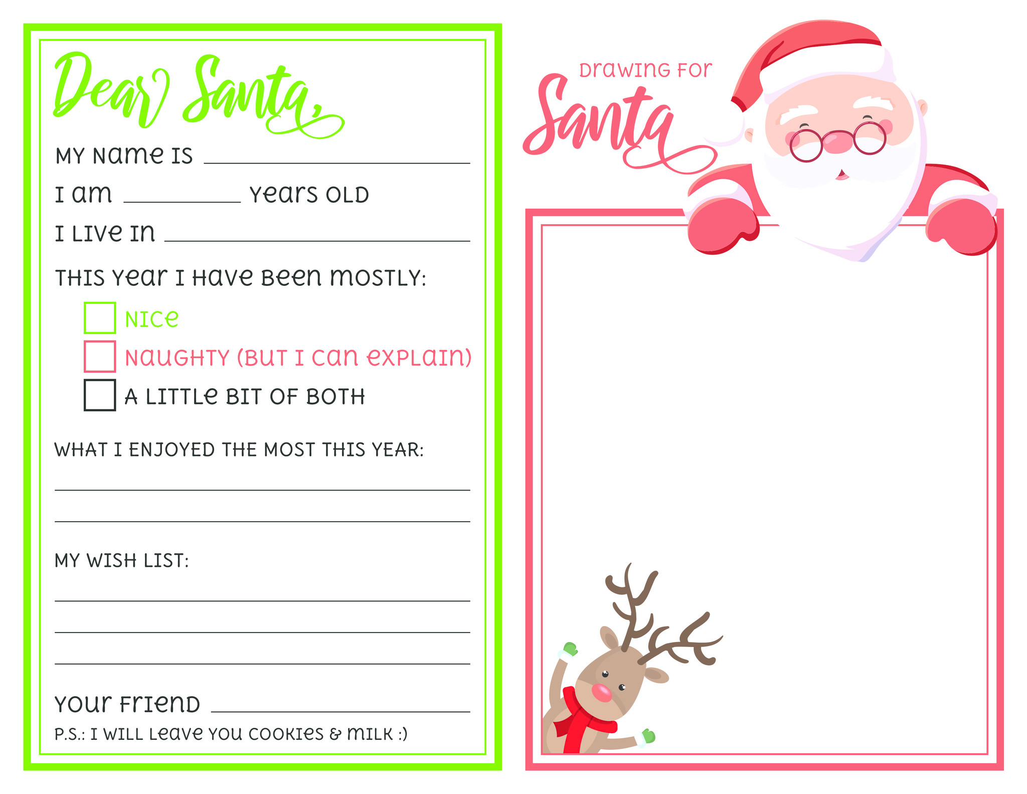  Holiday Wrapping Paper- Letter from Santa! Write Your