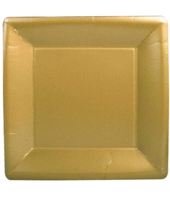 SQUARE DINNER PLATES SOLID GOLD