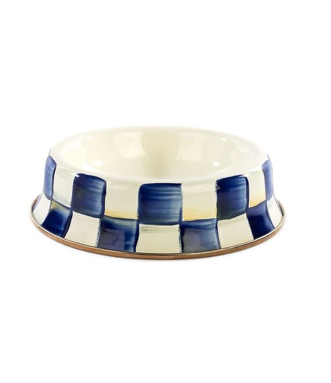 MACKENZIE CHILDS Royal Check Enamel Cat Dish