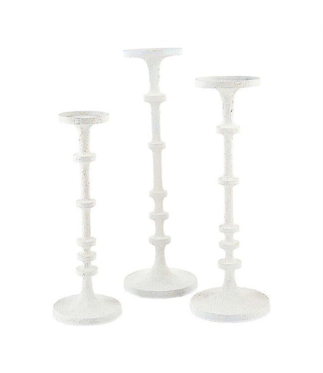 White Metal Candlesticks