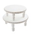 White Beaded Pedestal Tray