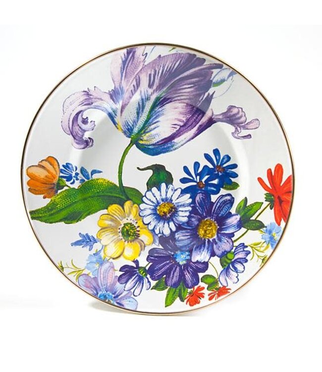 MACKENZIE CHILDS Flower Market Dinner Plate - White