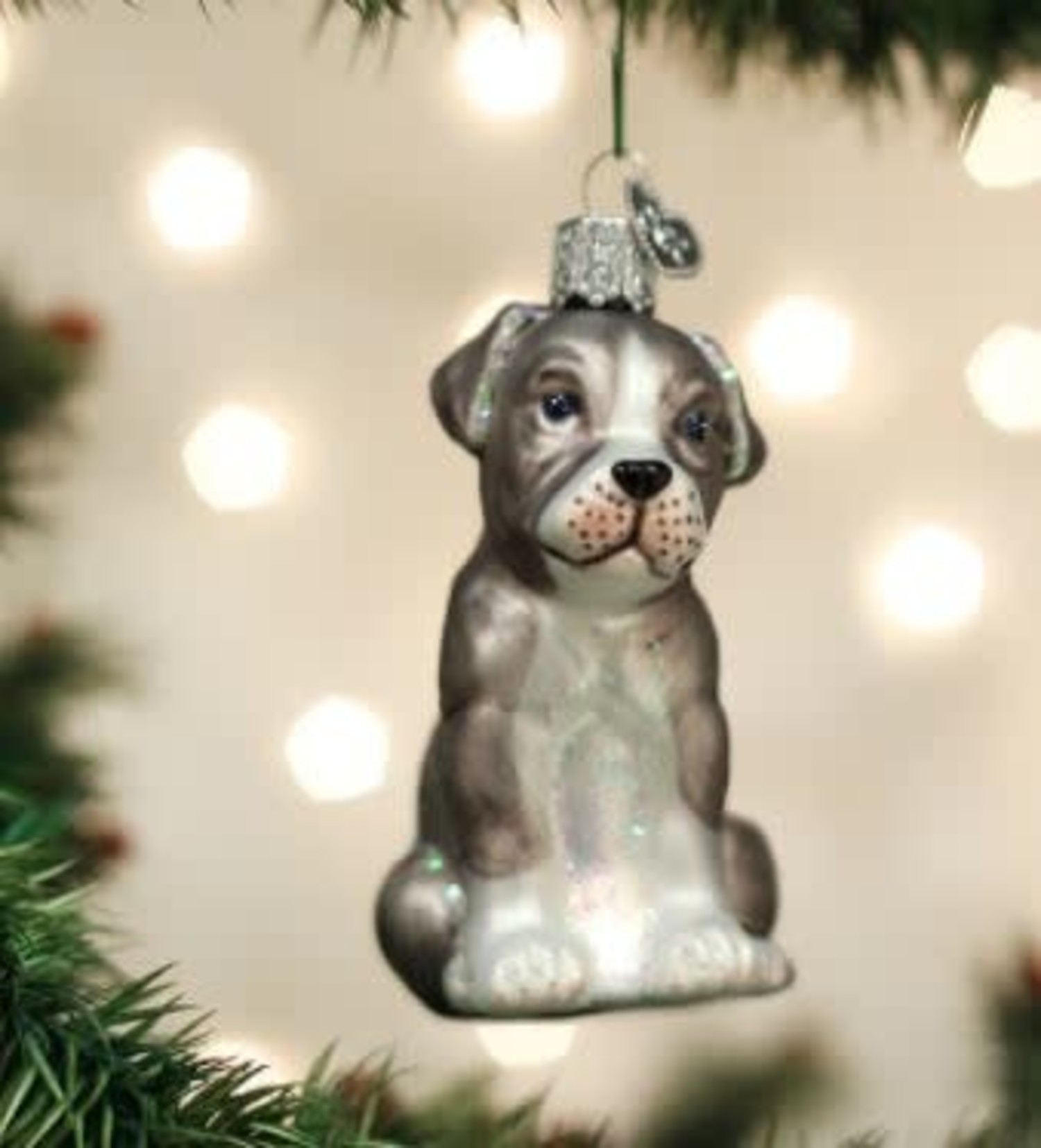 OLD WORLD CHRISTMAS Pitbull Pup Ornament - Amber Marie and Company