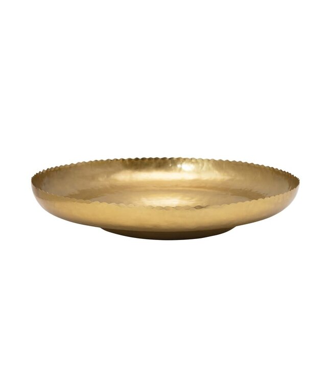12" Round Metal Plate, Gold