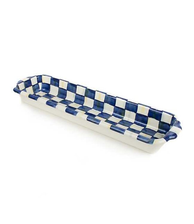 MACKENZIE CHILDS Royal Check Enamel Baguette Dish