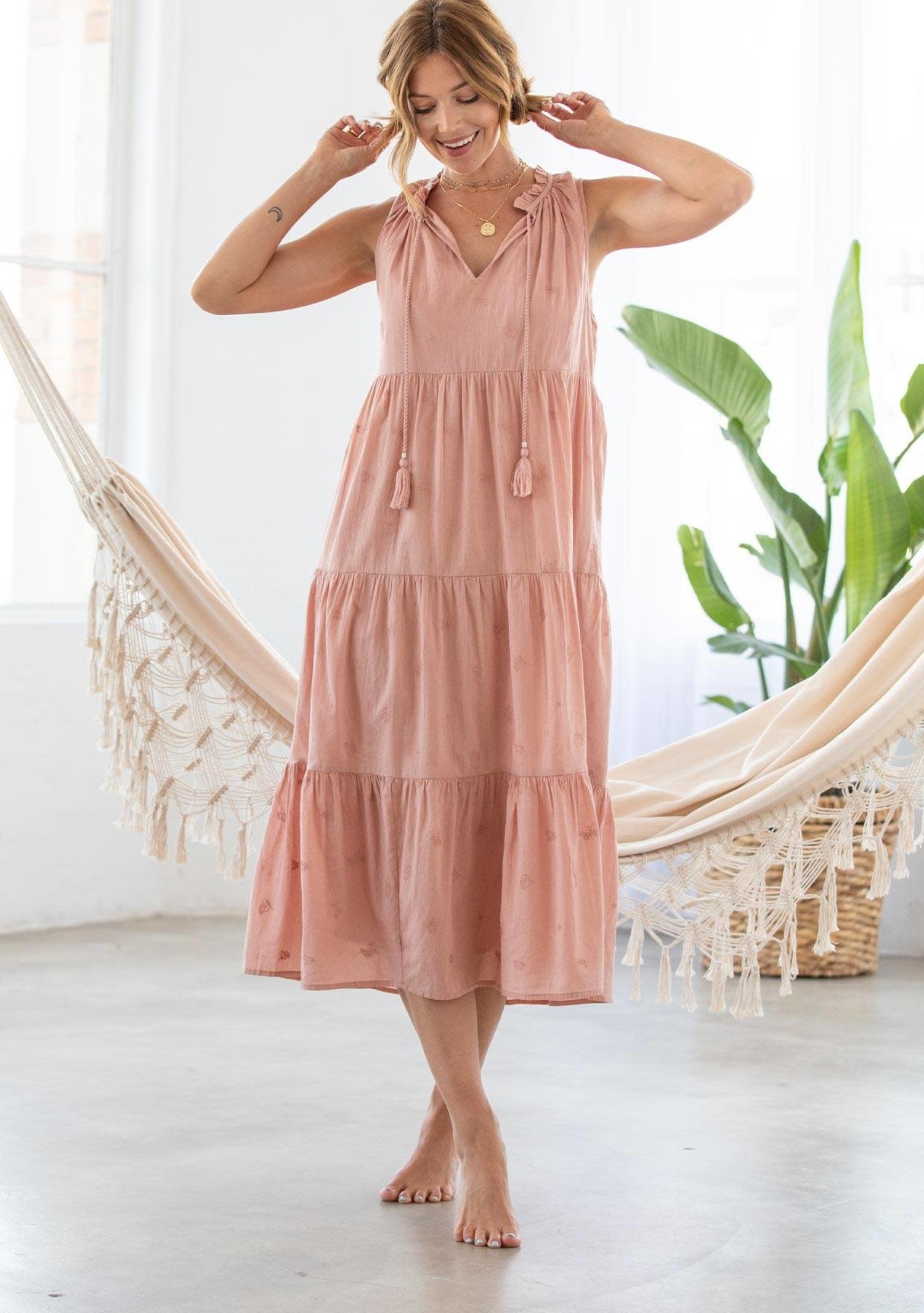 Lovestitch Macy Embroidered Tiered Dress Amber Marie And Company