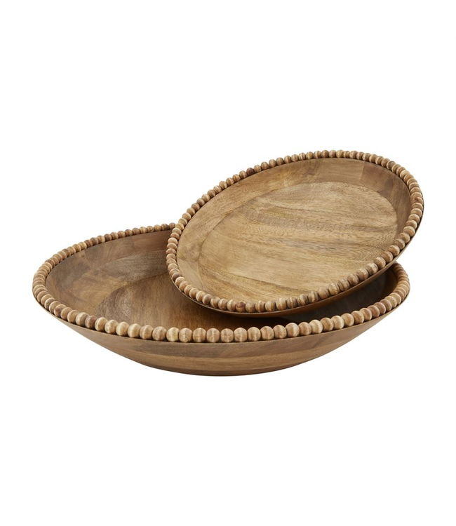 Wood Beaded Nested Bowls