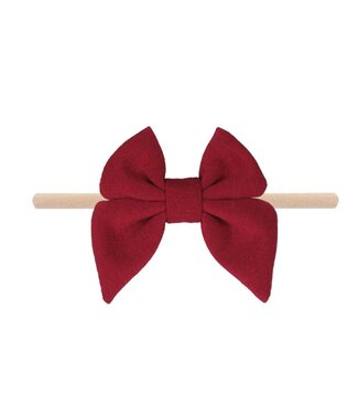 Merlot Cotton Bow Baby Headband