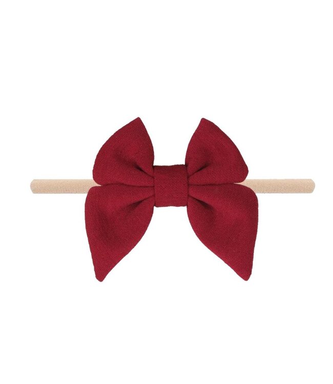 Merlot Cotton Bow Baby Headband