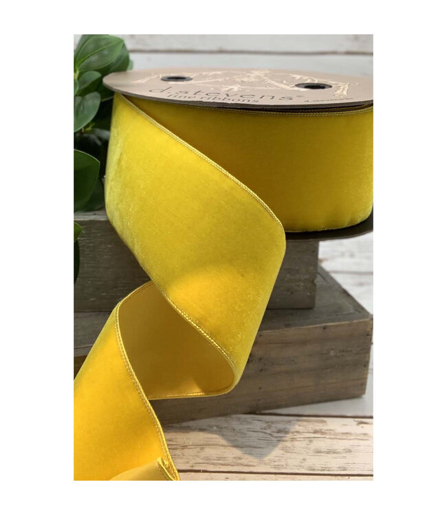 2.5" x 10yds Velvet Faux Dupion Back Ribbon,