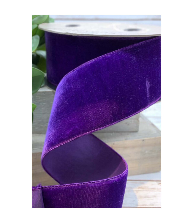2.5" x 10yds Velvet Faux Dupion Back Ribbon,