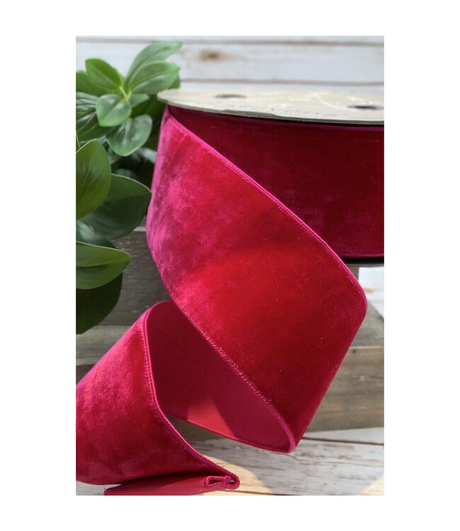 2.5" x 10yds Velvet Faux Dupion Back Ribbon,