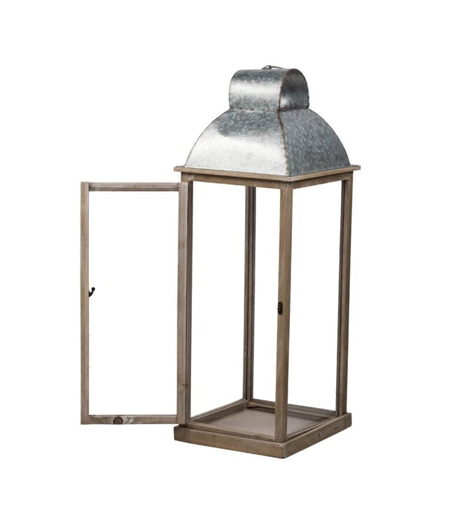 Silver and Natural Wood Lanterns