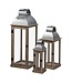 Silver and Natural Wood Lanterns